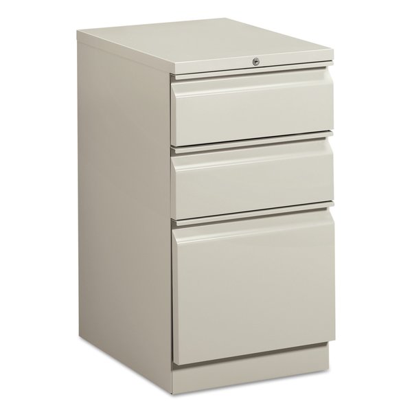 Hon Basyx 15 in W 3 Drawer File Cabinets, Light Gray BSXHBMP2BQ